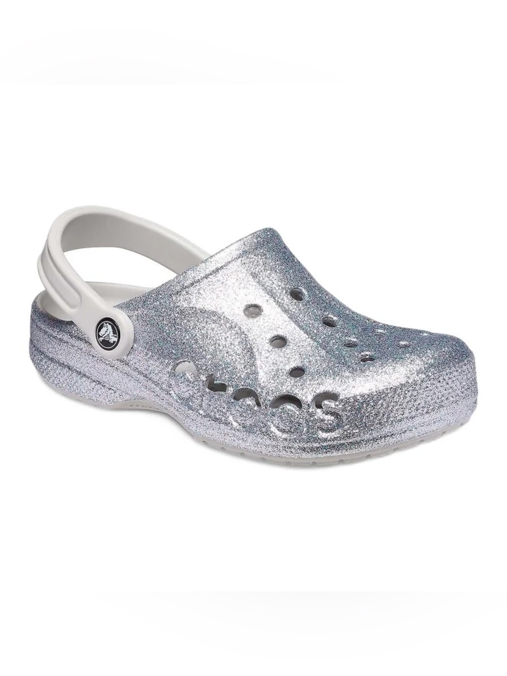 Adult Silver Glitter Clog Shoe- CROCS